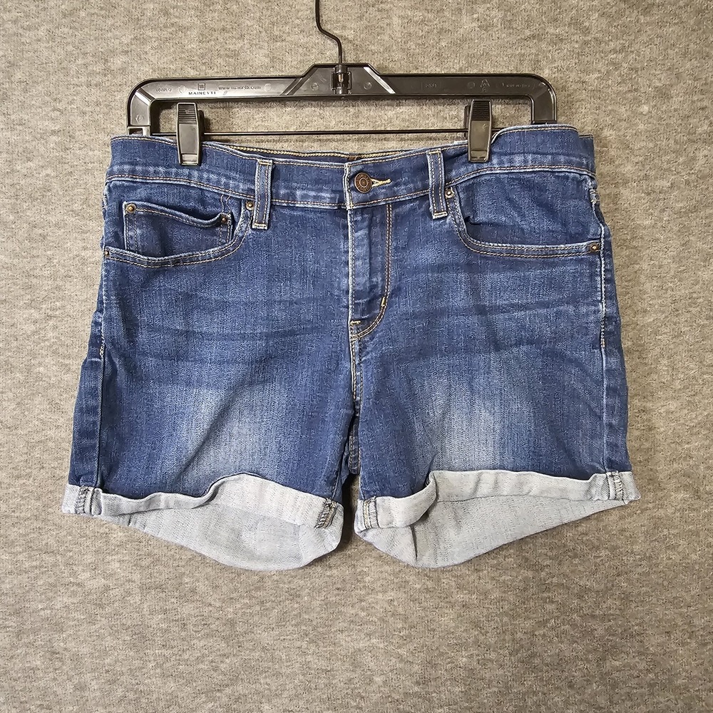 LEVI'S Women's Low Rise Red Tab Cotton Denim Shorts size 10 Cuffed